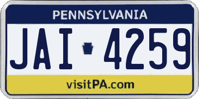 PA license plate JAI4259