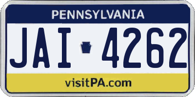 PA license plate JAI4262