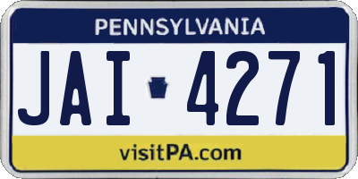 PA license plate JAI4271