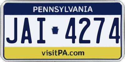 PA license plate JAI4274