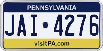 PA license plate JAI4276