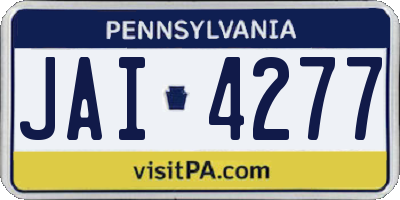 PA license plate JAI4277