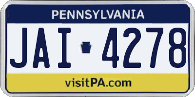 PA license plate JAI4278