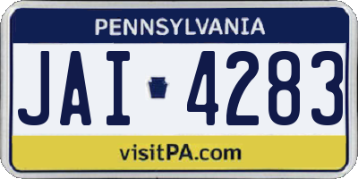 PA license plate JAI4283