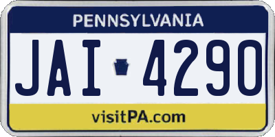 PA license plate JAI4290