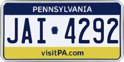 PA license plate JAI4292