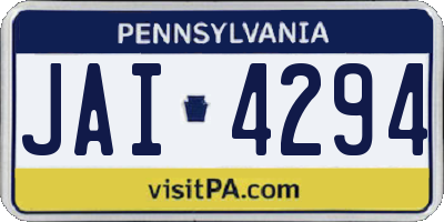 PA license plate JAI4294