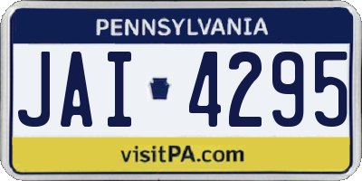PA license plate JAI4295