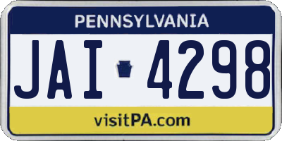 PA license plate JAI4298