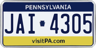 PA license plate JAI4305