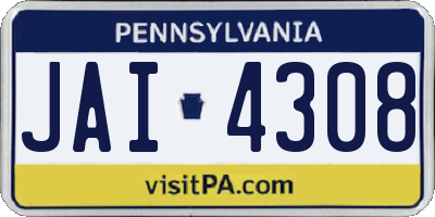 PA license plate JAI4308