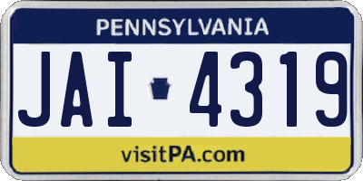 PA license plate JAI4319