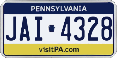 PA license plate JAI4328