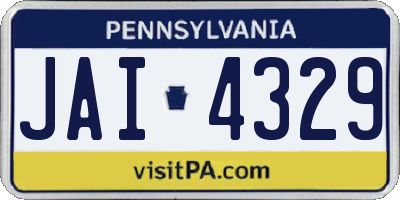 PA license plate JAI4329