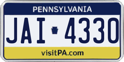 PA license plate JAI4330