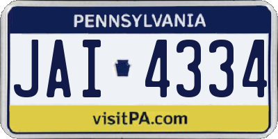 PA license plate JAI4334