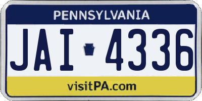 PA license plate JAI4336