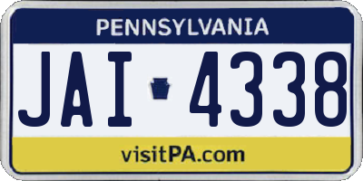PA license plate JAI4338
