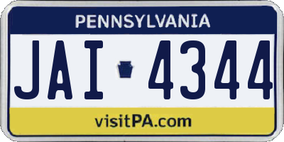PA license plate JAI4344