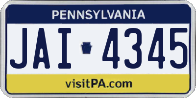 PA license plate JAI4345
