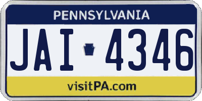 PA license plate JAI4346