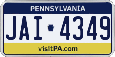 PA license plate JAI4349