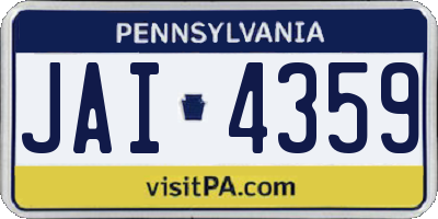 PA license plate JAI4359