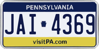 PA license plate JAI4369