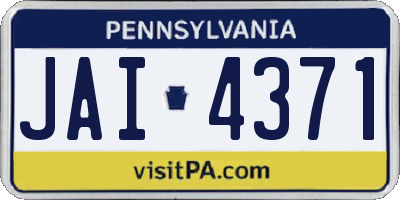 PA license plate JAI4371
