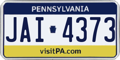 PA license plate JAI4373