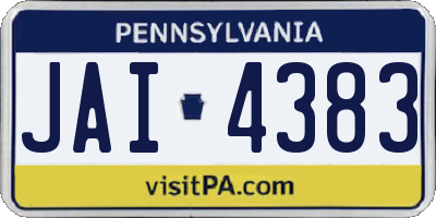 PA license plate JAI4383