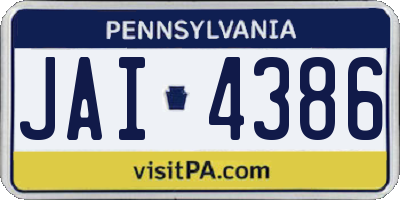 PA license plate JAI4386