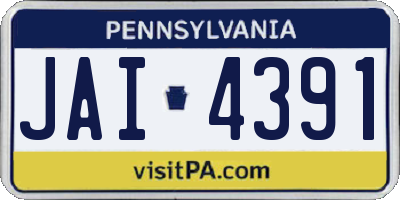PA license plate JAI4391