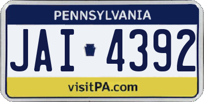PA license plate JAI4392