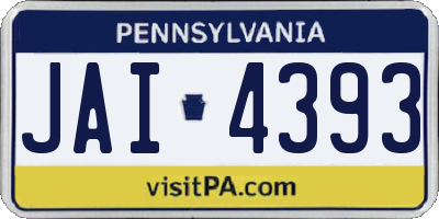 PA license plate JAI4393