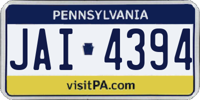 PA license plate JAI4394