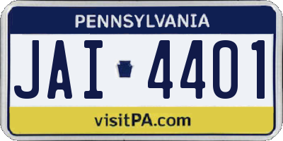 PA license plate JAI4401