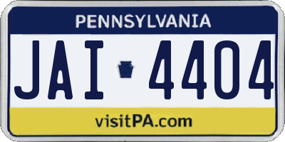 PA license plate JAI4404