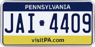 PA license plate JAI4409