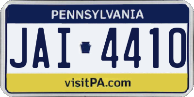 PA license plate JAI4410