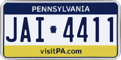 PA license plate JAI4411