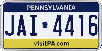 PA license plate JAI4416