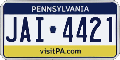 PA license plate JAI4421