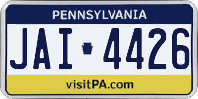 PA license plate JAI4426