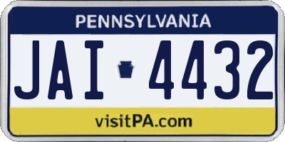 PA license plate JAI4432