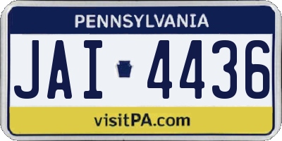 PA license plate JAI4436