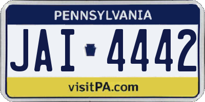 PA license plate JAI4442