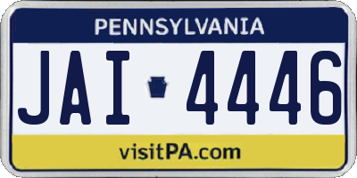 PA license plate JAI4446