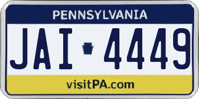 PA license plate JAI4449