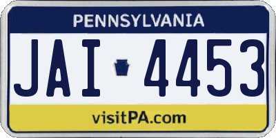 PA license plate JAI4453
